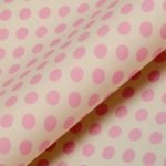 Tela Algodón Lunares Beige y Rosa 5mm