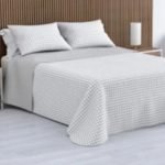 Colcha Boutí Cuadros Vichy Gris y Regalo Fundas de Cojín
