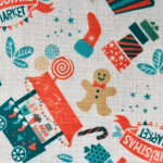 Tela para Patchwork Navidad Galleta Jengibre Aguamarina - Imagen 2