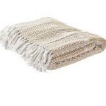 Manta Plaid Algodón Patchwork Beige