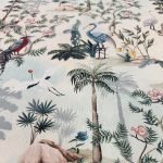 Loneta Paisaje Aves y Flores - Imagen 2