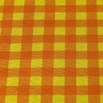 Mantel de Hule Tela Resinada Impermeable Antimanchas Cuadros de Vichy Naranja y Amarillo - Imagen 2