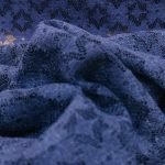 Tela de Encaje Estrellas Azul Marino